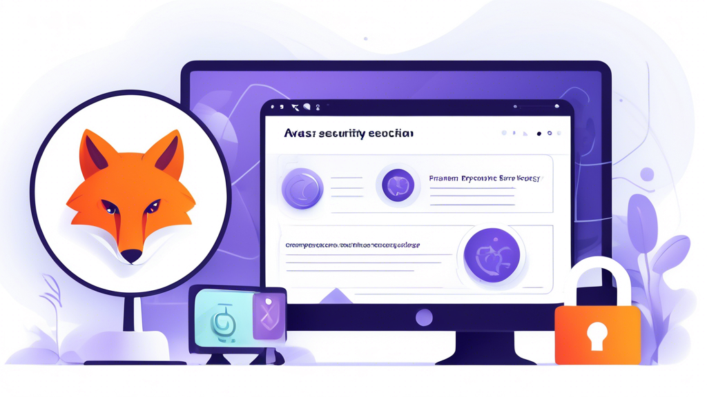 Prompt for DALL-E: A modern computer screen displaying a Firefox browser with the Avast Online Security & Privacy extension active. The screen features icons of a shield, a padlock, and a magnifying glass, symbolizing security, privacy, and enhanced browsing. The background includes subtle digital imagery of secure connections, privacy locks, and protective shields, all with a sleek and contemporary design.